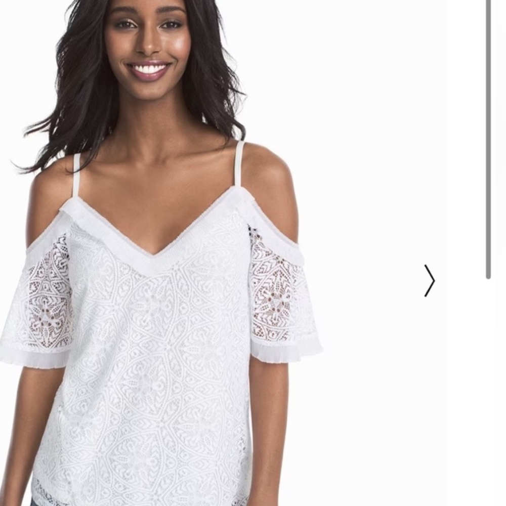 ❤️NWT WHITE LACE TOP BLOUSE wedding beach honeymoon - Picture 1 of 6